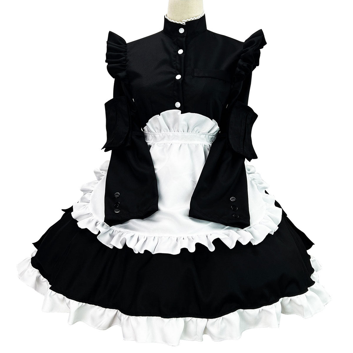 Black Maid Ruffles White Apron Lolita Dress