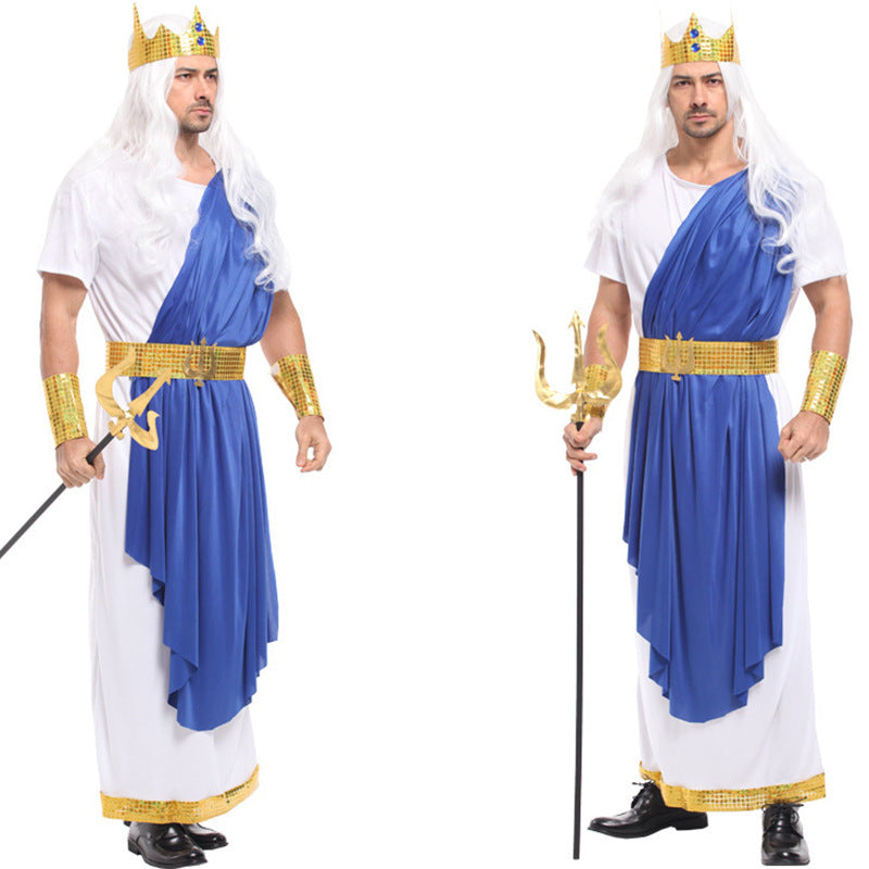 Halloween King Poseidon Costume Outfit For Man