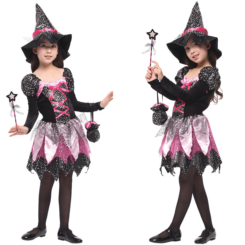 Halloween Witch Costume Dress For Kids