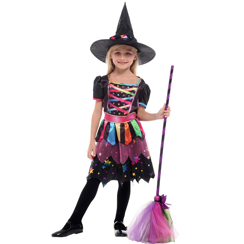 Halloween Witch Wizard Costume Dress For Kids
