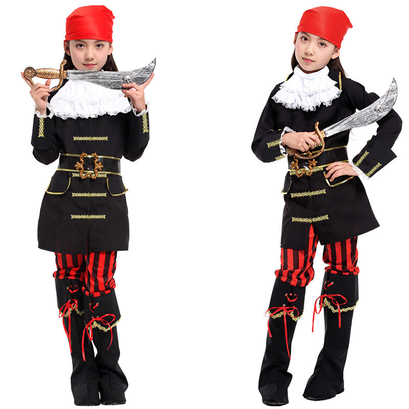 Pirate Costume Black Dress For Kids