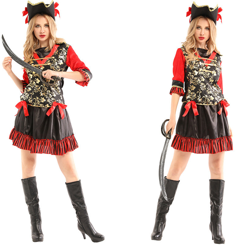 Pirate Costume Red Dress For Woman