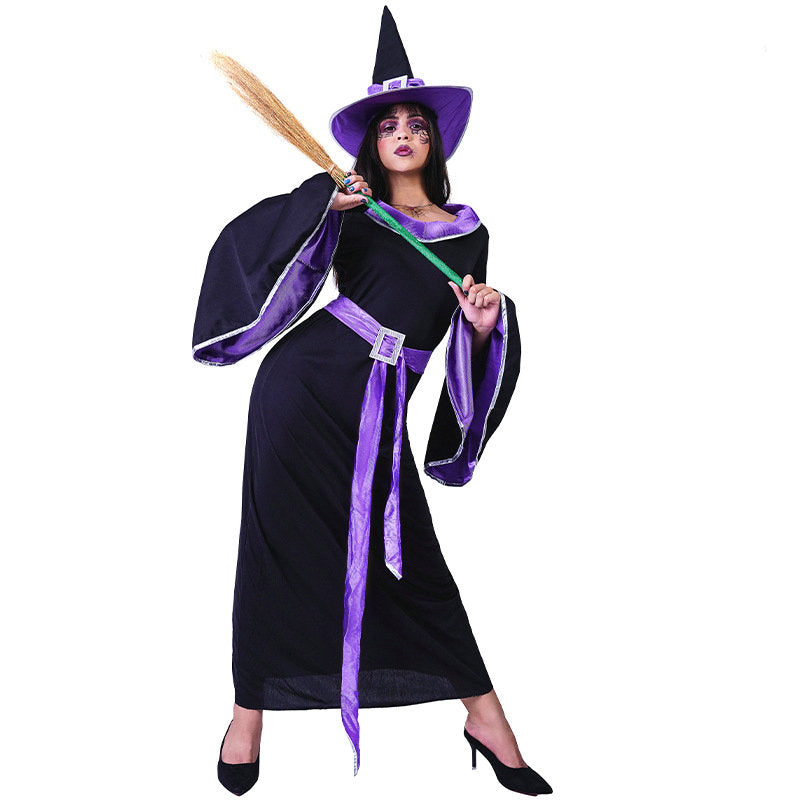 Halloween Witch Black Robe Costume
