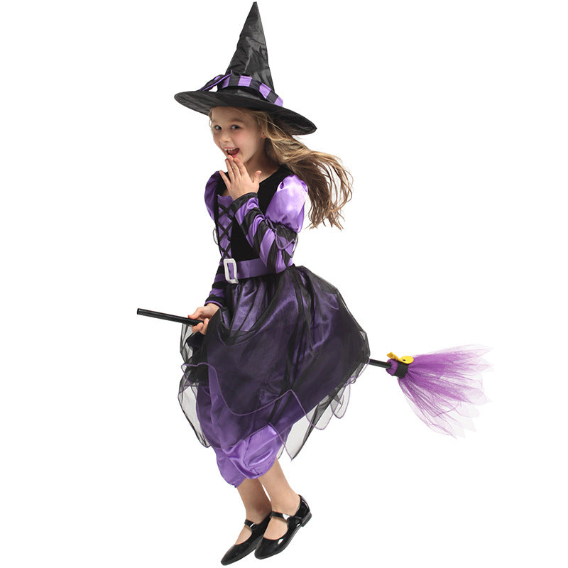 Halloween Witch Costume Dress For Kids