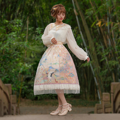 Chinese Loli SK Dress Cute Print Lolita Skirt
