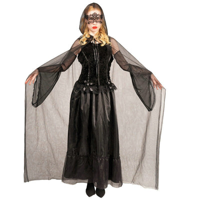 Halloween Witch Black Robe Costume For Women