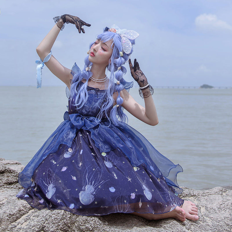 jellyfish princess dress Puff Hanagasa Princess Lolita Jellyfish Summer Cool JSK dress – nekoaq.com