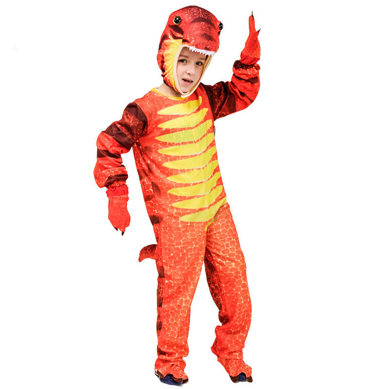 Kids Cute Red Dinosaur Costume