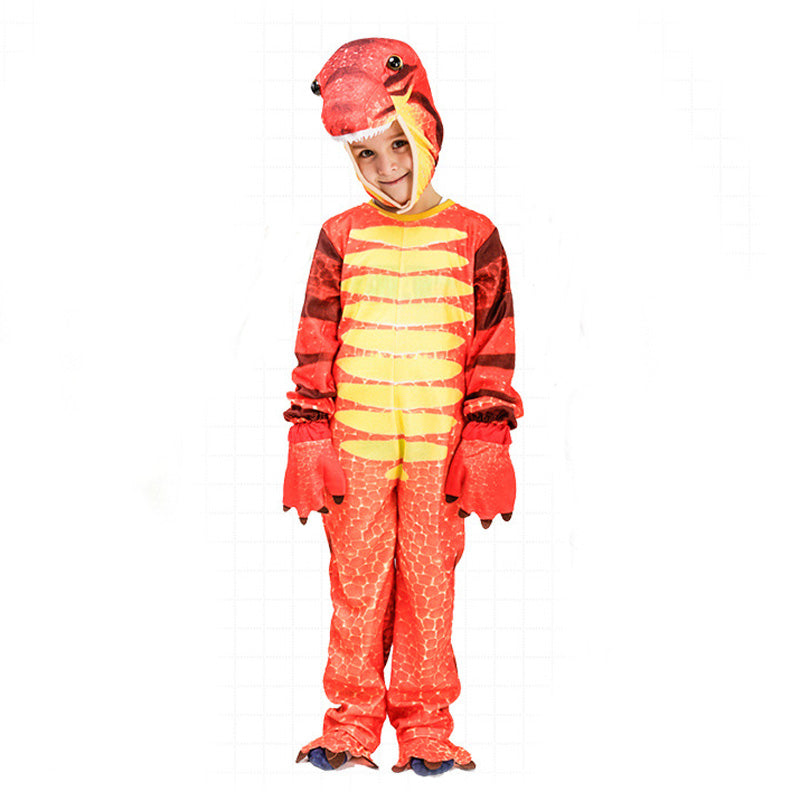 Kids Cute Red Dinosaur Costume