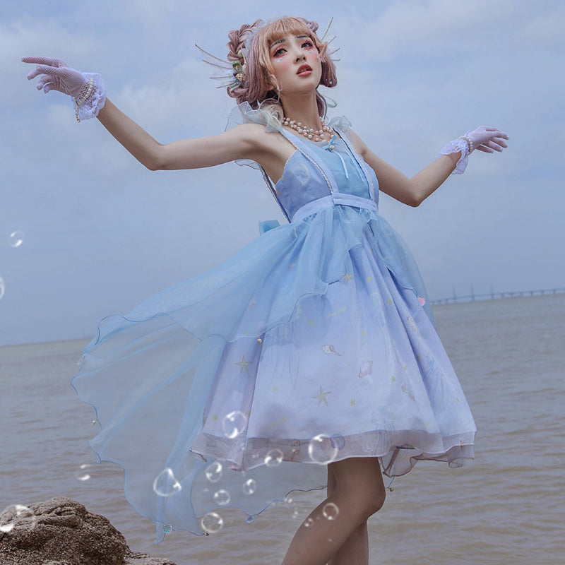 Puff Hanagasa Princess Lolita Jellyfish Summer Cool JSK dress nekoaq.com Puff Hanagasa Princess Lolita Jellyfish Summer Cool JSK dress nekoaq.com