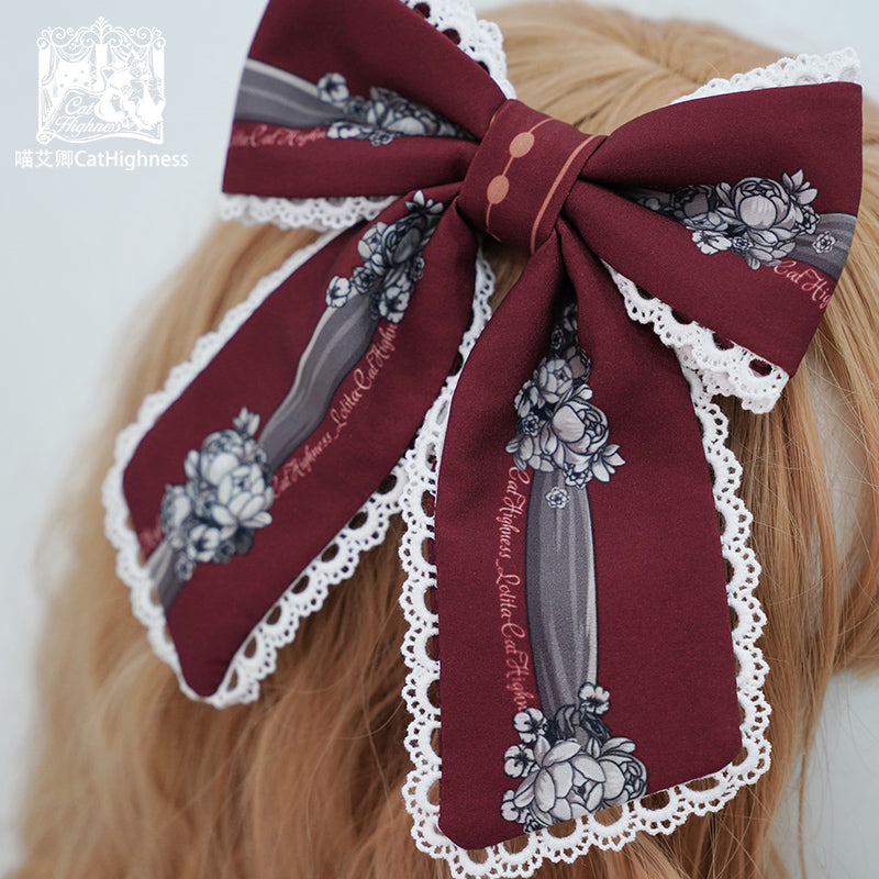 CatHighness Campus Style Lolita Dress Accessories Cute Bow Headwear