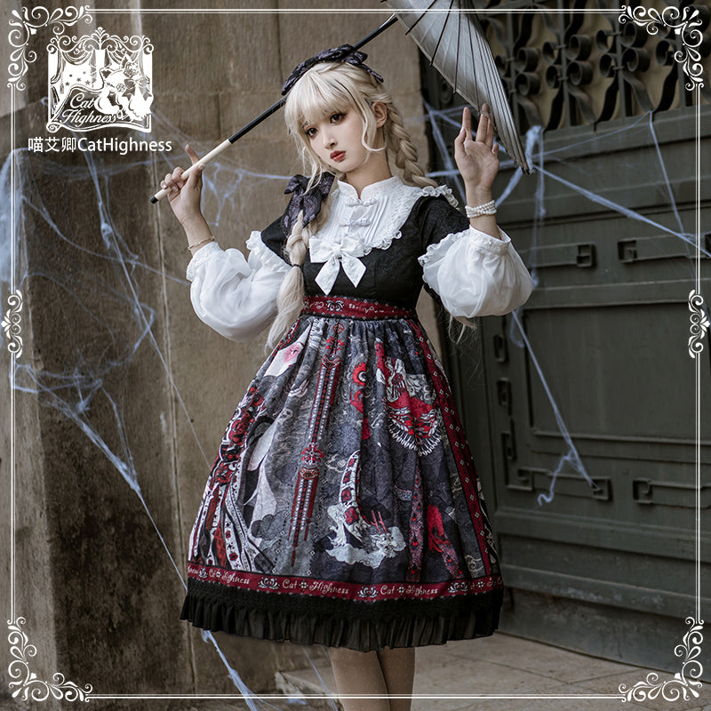One Piece OP Dress Steampunk Witch Shape Gothic Lolita
