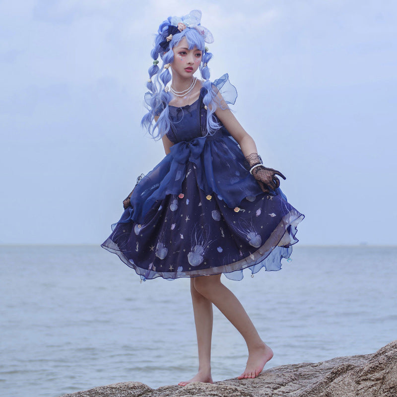 Puff Hanagasa Princess Lolita Jellyfish Summer Cool JSK dress – nekoaq.com