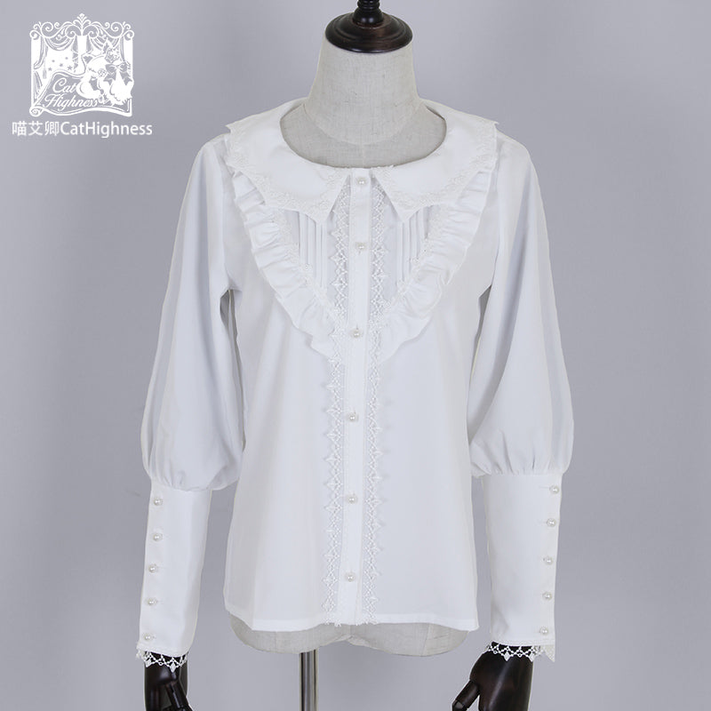 CatHighness Black And White Batneck Long Sleeved Shirt