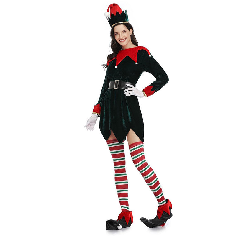 Female Santa’s Boots Holly Christmas Elf Costume