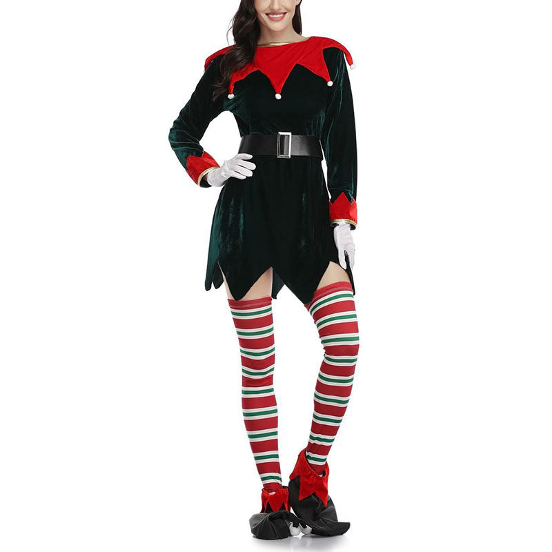 Female Santa’s Boots Holly Christmas Elf Costume