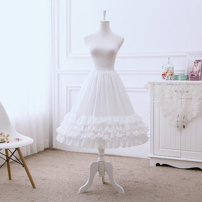 White Waist Adjustable Lolita Petticoat