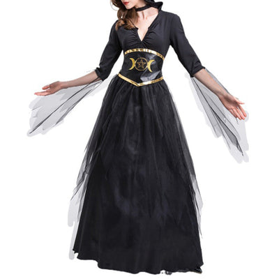 Women Halloween Costume Black Witch Dress