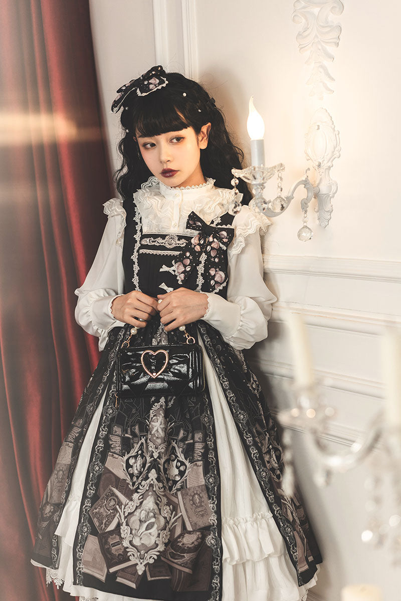 Camisole Retro Print Temperament Slim Fit JSK Lolita Fashion Dress