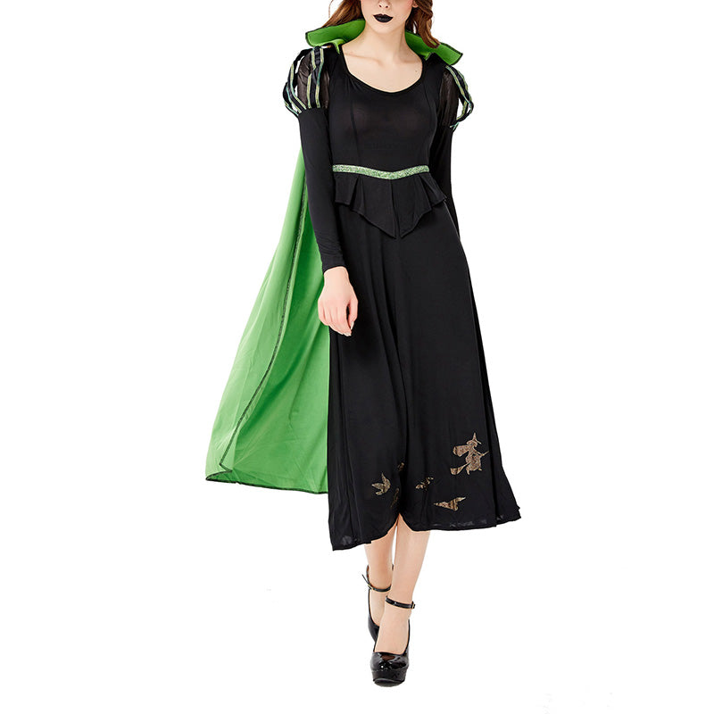 Halloween Two Piece Standing Collar Witch Costume
