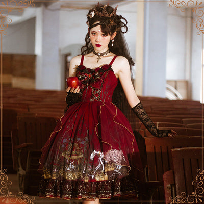 Gothic Lolita JSK Dress Women Jumper Skirt