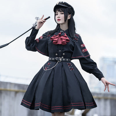 Military Style 4-Piece Set Academy Gothic Lolita Dress