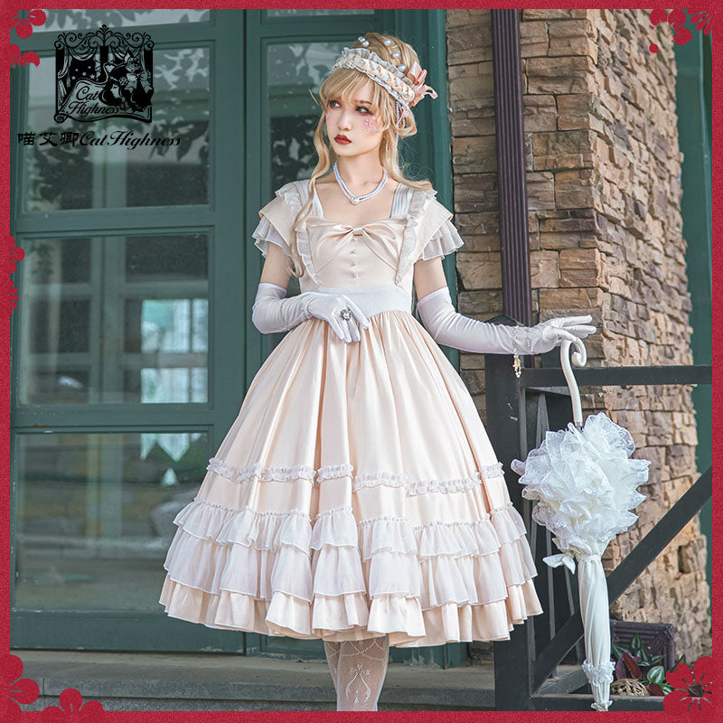 French Style Rose Dance Lolita Fashion One Piece  Dress
