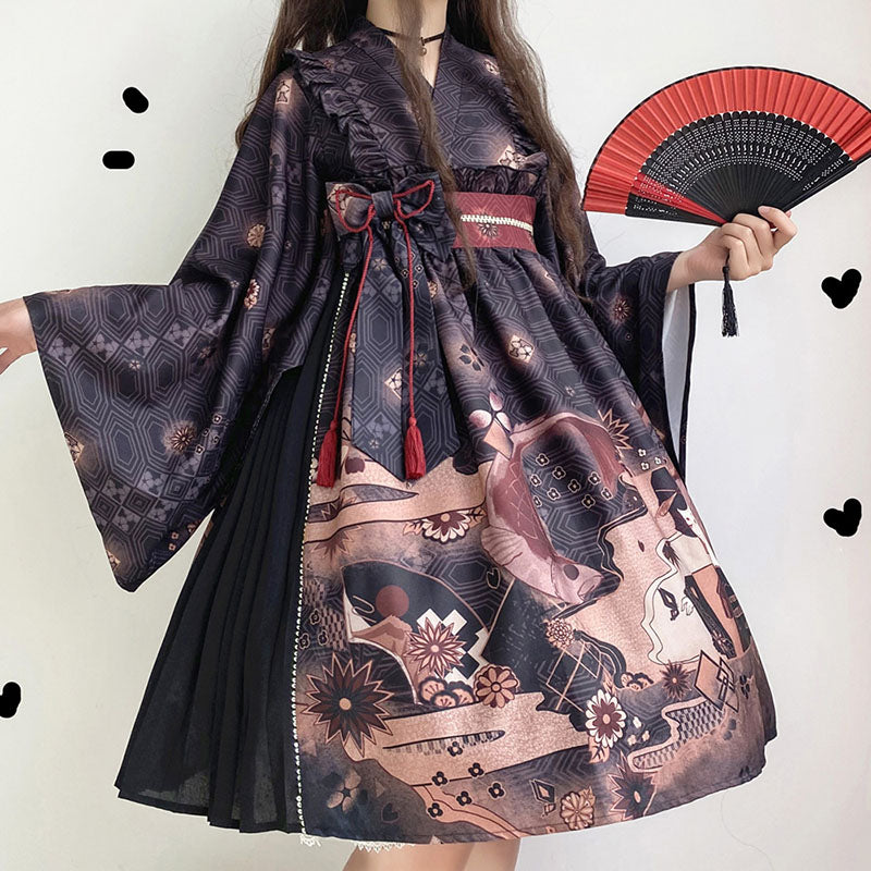 Fashion Long Sleeve Dress Bow Sweet Lolita Outfit