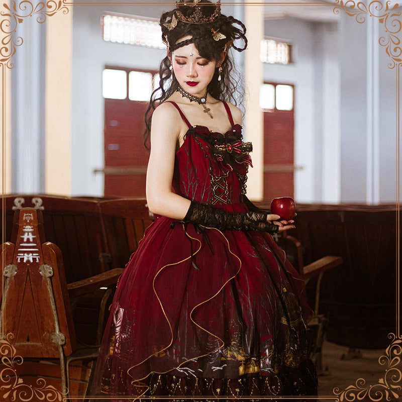 Gothic Lolita JSK Dress Women Jumper Skirt